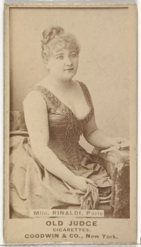 Mlle. Rinaldi, Paris, from the Actors and Actresses series (N171) for Old Judge Cigarettes by Goodwin & Company, photograph, 1886-1890