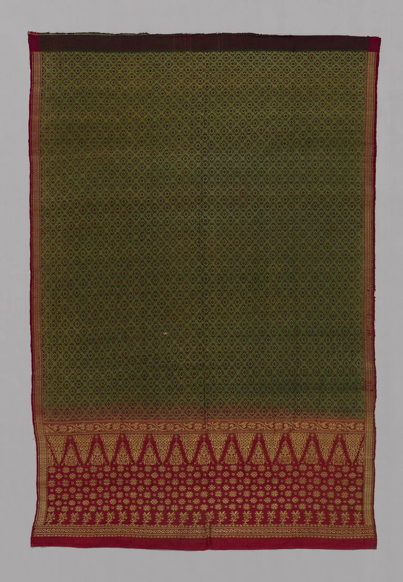 Fragment (Sari) by India, textile, 1801-1900
