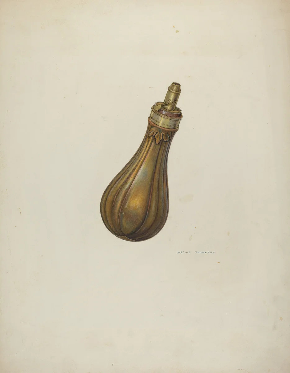 Powder Flask by Archie Thompson, index of american design, 1941