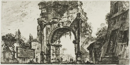 Arch of Drusus at the Porta S. Sebastiano in Rome, plate 8 from Some Views of Triumphal Arches and other monuments by Giovanni Battista Piranesi, print, 1748