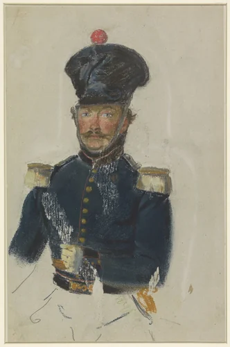 Portret van een officier by Jacob Joseph Eeckhout, drawing, 1803-1861