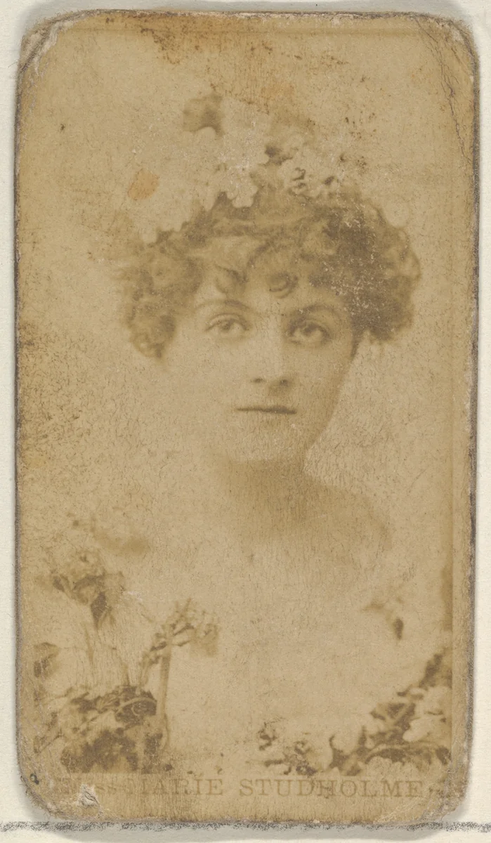 Marie Studholme, from the Actors and Actresses series (N45, Type 8) for Virginia Brights Cigarettes by Allen & Ginter, photograph, 1885-1891