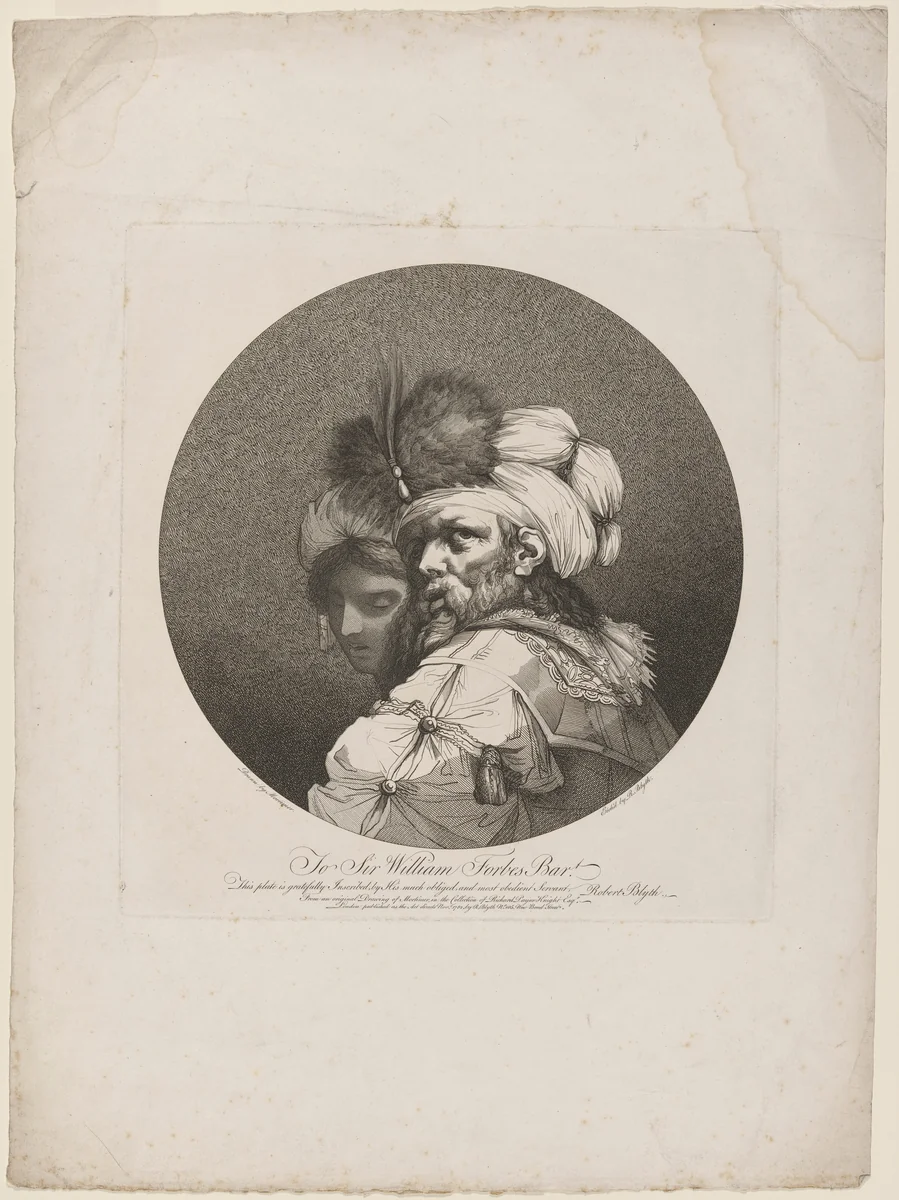 Bearded Man with Turban and Young Woman by Robert Blyth
John Hamilton Mortimer, print, 1782