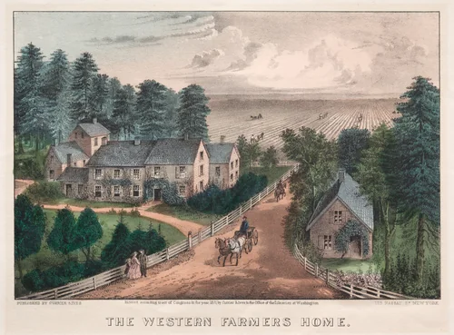 The Western Farmer's Home by James Merritt Ives, print, 1857-1871