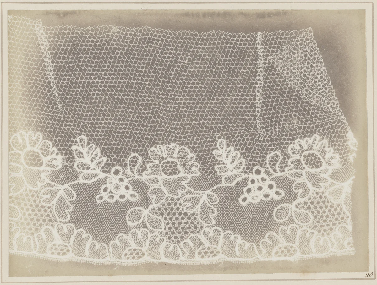 Lace by William Henry Fox Talbot, photograph, 1845