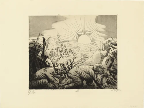 Ration Carrying near Pilkem (Essenholer bei Pilkem) from The War (Der Krieg) by Otto Dix, print, 1924