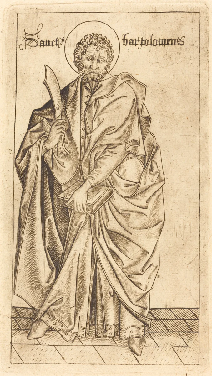Saint Bartholomew by Israhel van Meckenem, print, 1470-1480