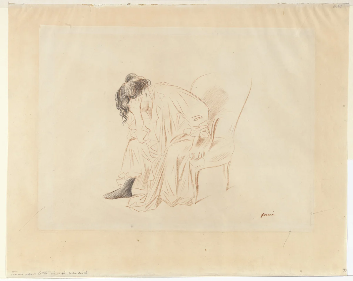 Seated Woman by Jean-Louis Forain, print, 1867