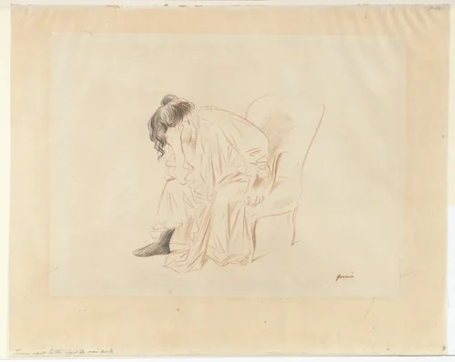 Seated Woman by Jean-Louis Forain, print, 1867