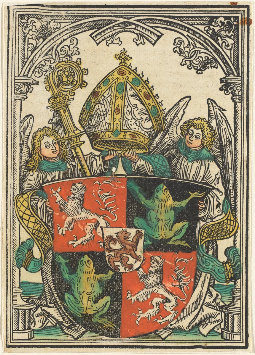 The Coat of Arms of Wigeleus von Fröschel, Bishop of Passau by Hans Burgkmair, print, 1503