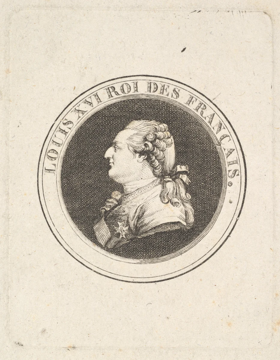 Print of a Portrait Medal of Louis XVI by Augustin de Saint-Aubin, print, 1789-1790