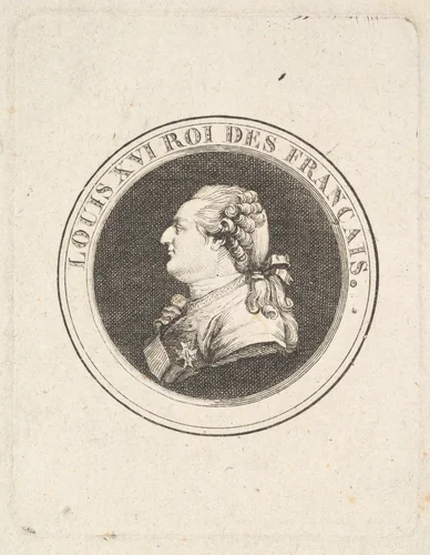 Print of a Portrait Medal of Louis XVI by Augustin de Saint-Aubin, print, 1789-1790