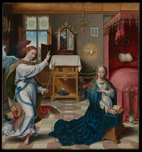 The Annunciation by Joos van Cleve, painting, 1520-1530