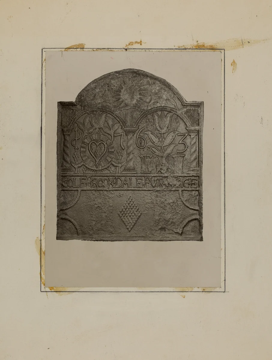 Pa. German Fire Back by Charles Von Urban, index of american design, 1936