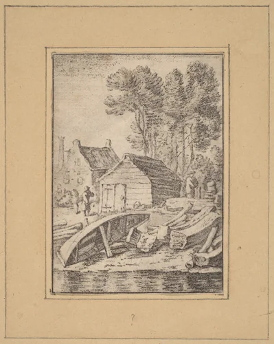 Shipyard by Cornelis Ploos van Amstel; Herman Saftleven, print, 1761-1765