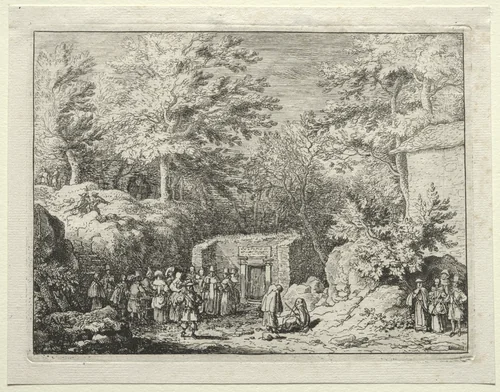 Four Springs in and around Spa: The Fourth Spring, The Spring at Sauvenière by Allart van Everdingen, print, 1645-1665