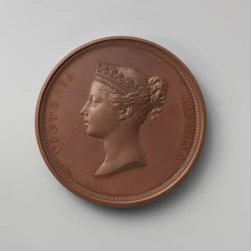 Queen's visit to the city in 1837 by William Wyon, metalwork, 1800-1899