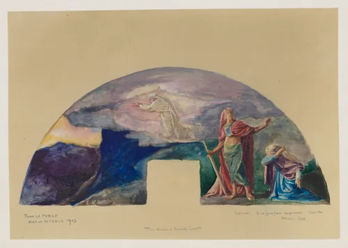 The Moral and Divine Law: Moses Receives the Law on Mount Sinai; Color Study for Mural, Supreme Court Room, Minnesota State Capitol, Saint Paul by John La Farge, artwork, 1903