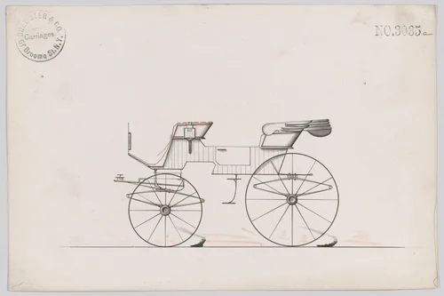 Design for 2 seat Phaeton, no. 3035a by Brewster & Co., drawing, 1874