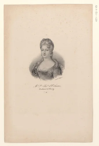 Portret van Marie Louise Elisabeth van Orléans by anonymous, print, 1818-1842