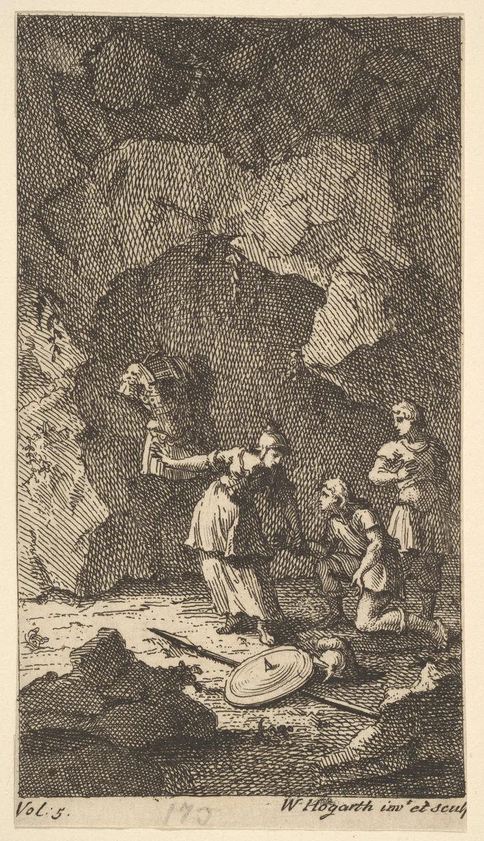 Cassandra, Frontispiece, Vol. 5 by William Hogarth, print, 1725