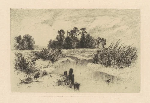 In the Newark Meadows by Thomas Moran, print, 1879