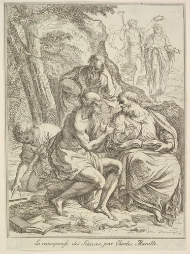 La recompense des Sciences by Carlo Maratti, print, 1640-1713