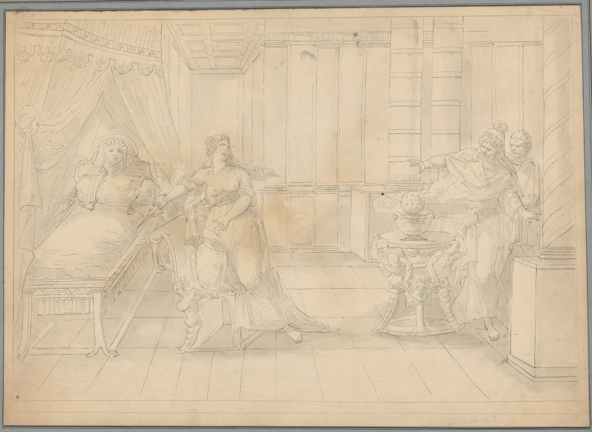 A Scene from Ancient History by François Boitard, drawing, 1670-1730