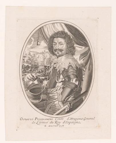 Portret van Ottavio Piccolomini by anonymous, print, 1629-1668
