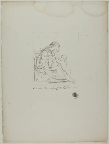 Seated Virgin by Dominique Vivant Denon, print, 1817-1820