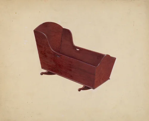 Walnut Cradle by Edward A. Darby, index of american design, 1937