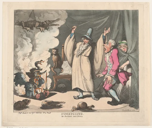 Humbugging, or Raising the Devil by Thomas Rowlandson, print, 1800