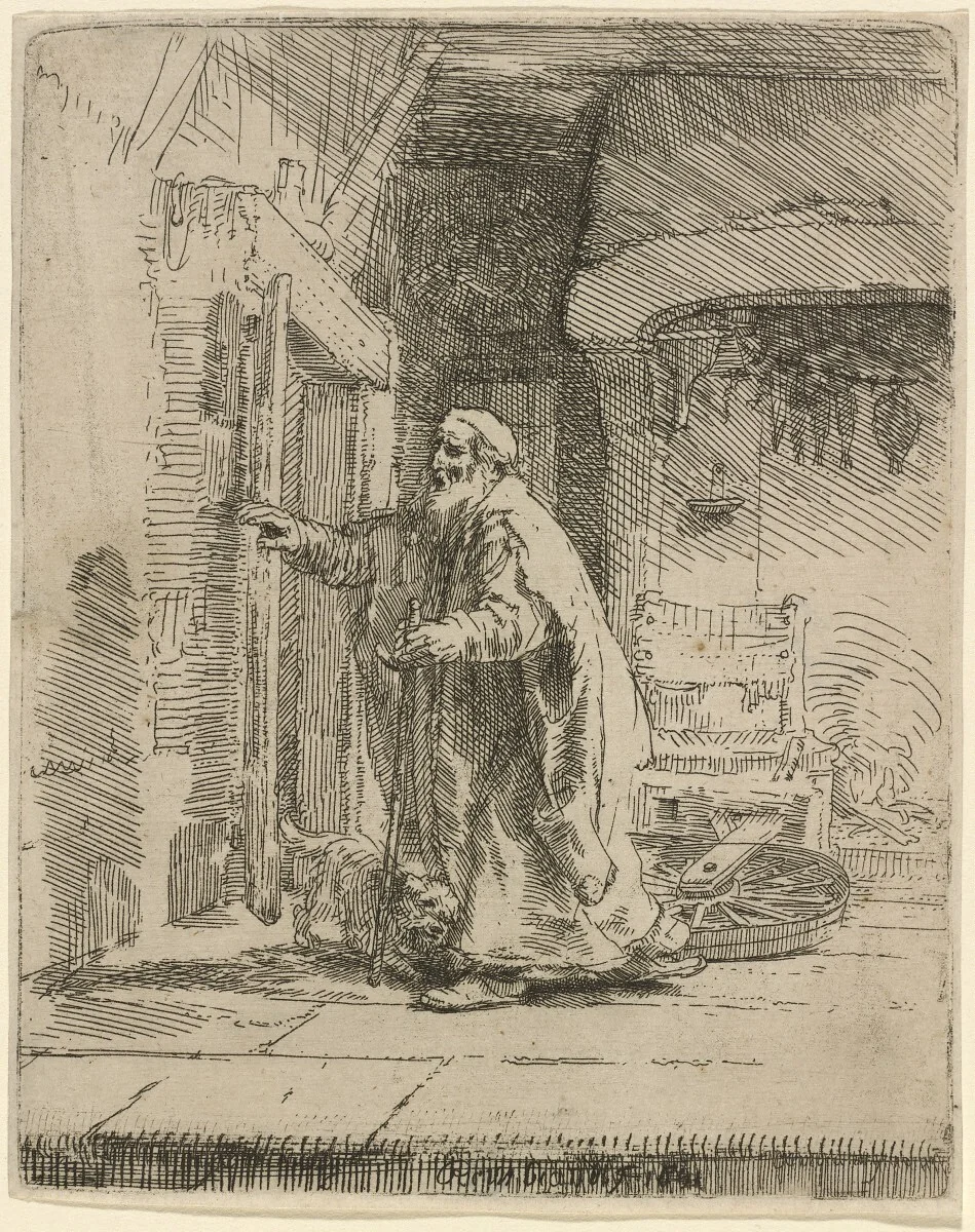 The Blindness of Tobit: the Larger Plate by Rembrandt van Rijn, print, 1651