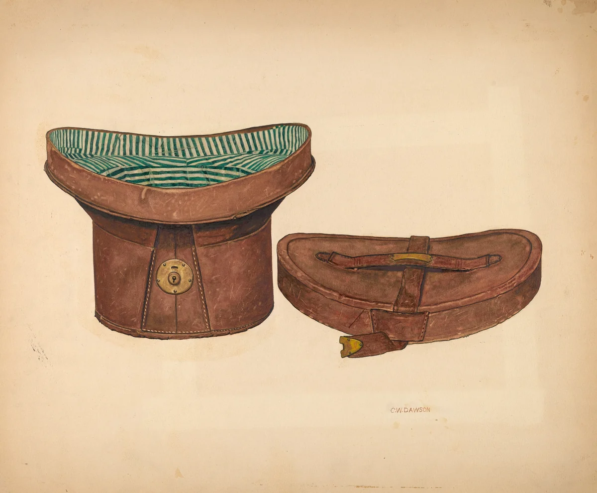 Leather Hat Box by Clarence W. Dawson, index of american design, 1940