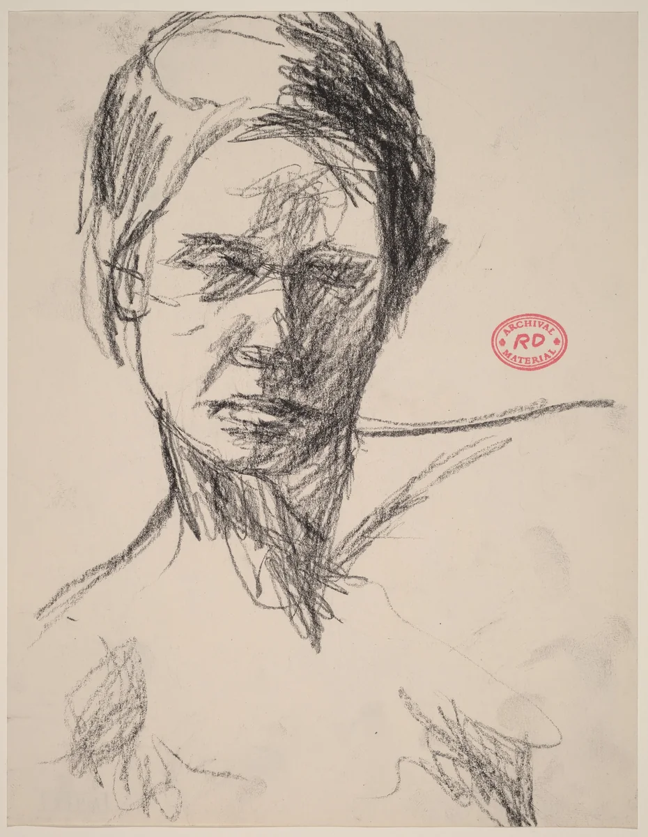 Untitled [head of a woman with shoulders sloping] by Richard Diebenkorn, drawing, 1955-1967