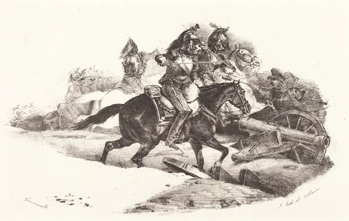 Cuirassiers Charging by Théodore Gericault, print, 1823