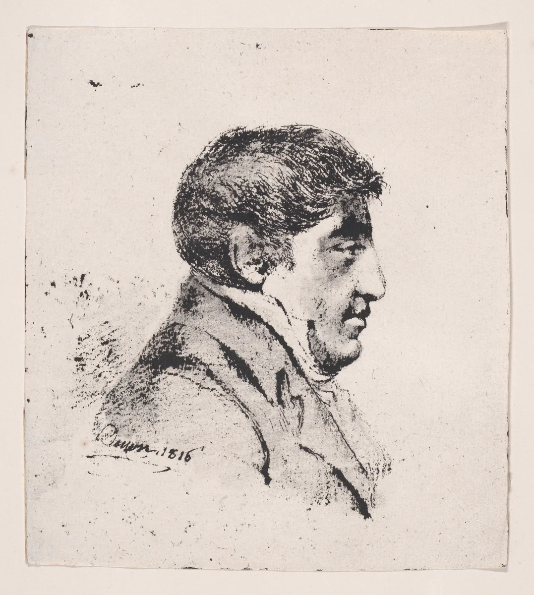 Portrait, head of a man by Dominique Vivant Denon, print, 1815