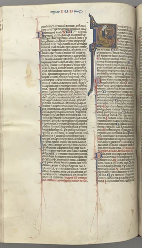 Fol. 214v, Psalm 1, historiated initial 8, David harping by Unknown, book, 1270-1300