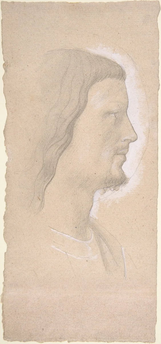 Head of a Saint (profile to the right), after Fra Angelico by Edgar Degas, drawing, 1845-1917