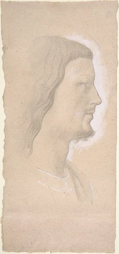 Head of a Saint (profile to the right), after Fra Angelico by Edgar Degas, drawing, 1845-1917