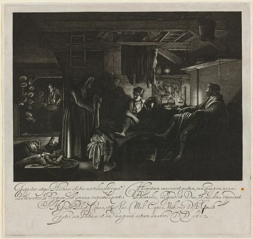 Jupiter and Mercury in the House of Philemon and Baucis by Hendrik Goudt
Adam Elsheimer, print, 1612