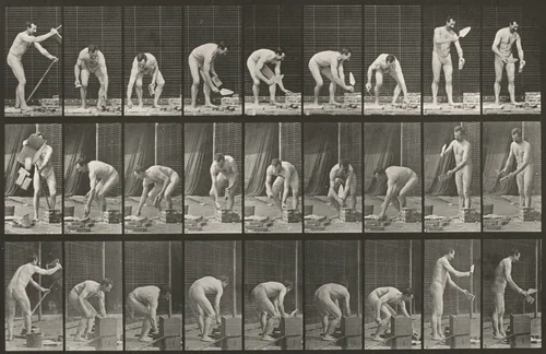 Plate Number 505. Bricklaying by Eadweard Muybridge, photograph, 1887