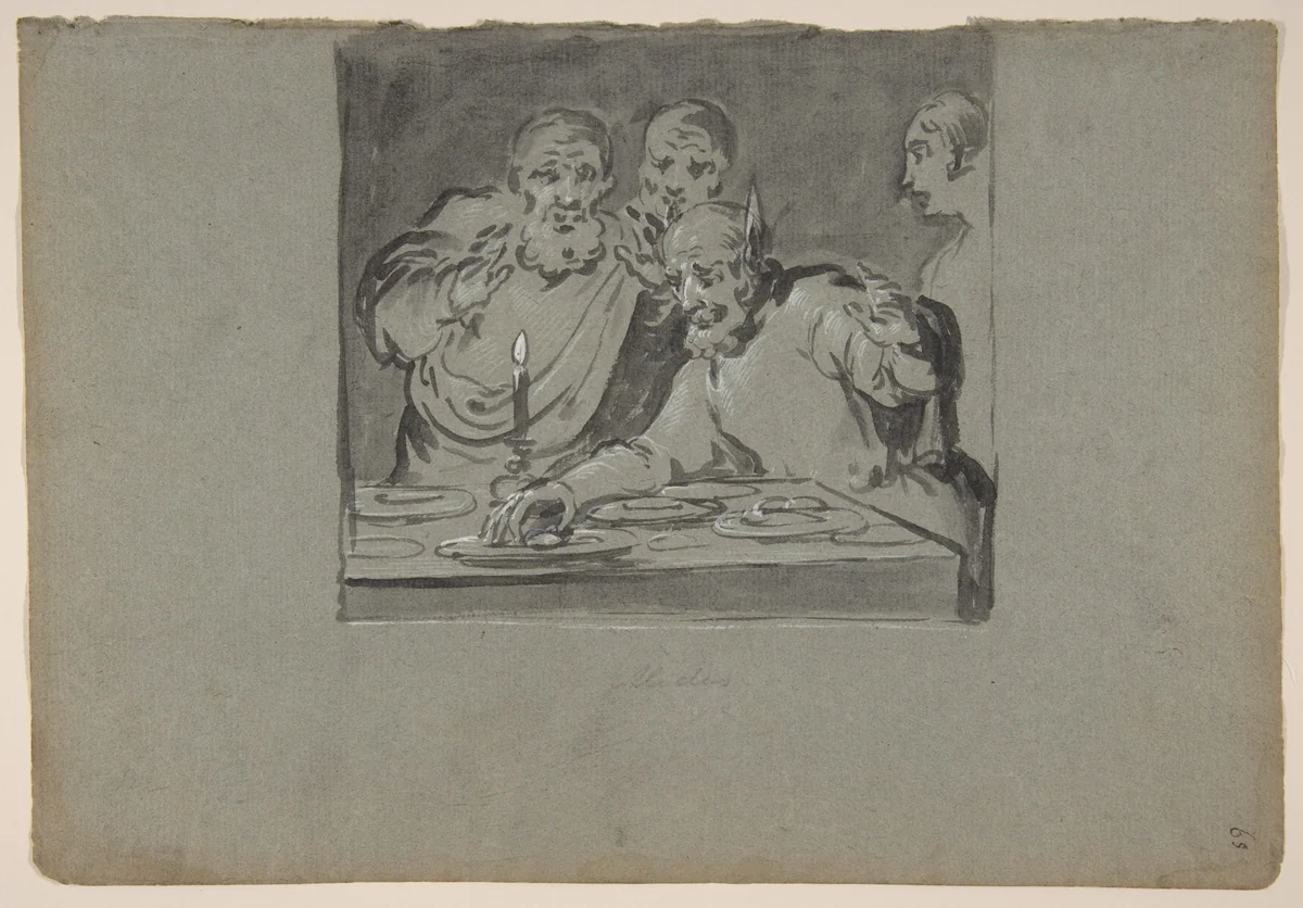 King Midas by Leonaert Bramer, drawing, 1611-1674