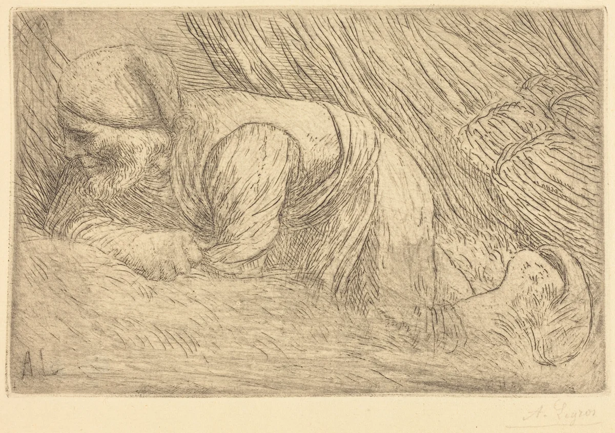 Fagot-gatherer (Le fagotier) by Alphonse Legros, print, 1837-1911