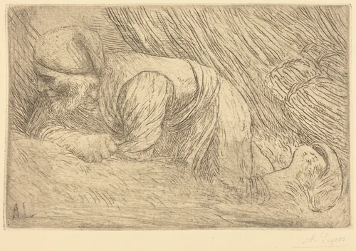 Fagot-gatherer (Le fagotier) by Alphonse Legros, print, 1837-1911