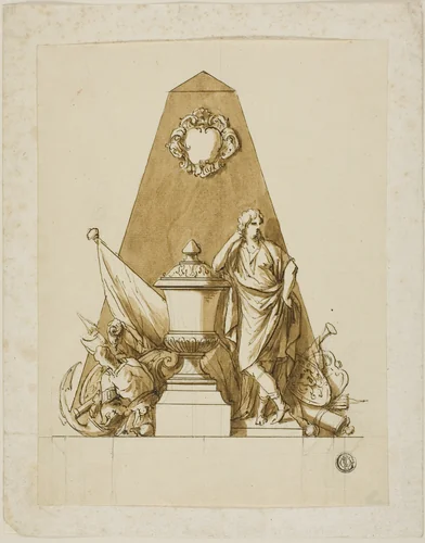 Unexecuted Design for the Monument to the First Duke of Marlborough by John Michael Rysbrack, drawing, 1728-1738