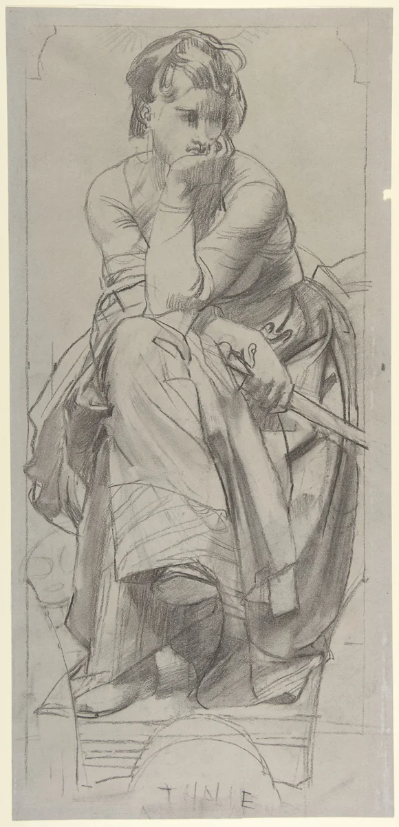 Study for the Muse Thalia by Paul Baudry, drawing, 1840-1886