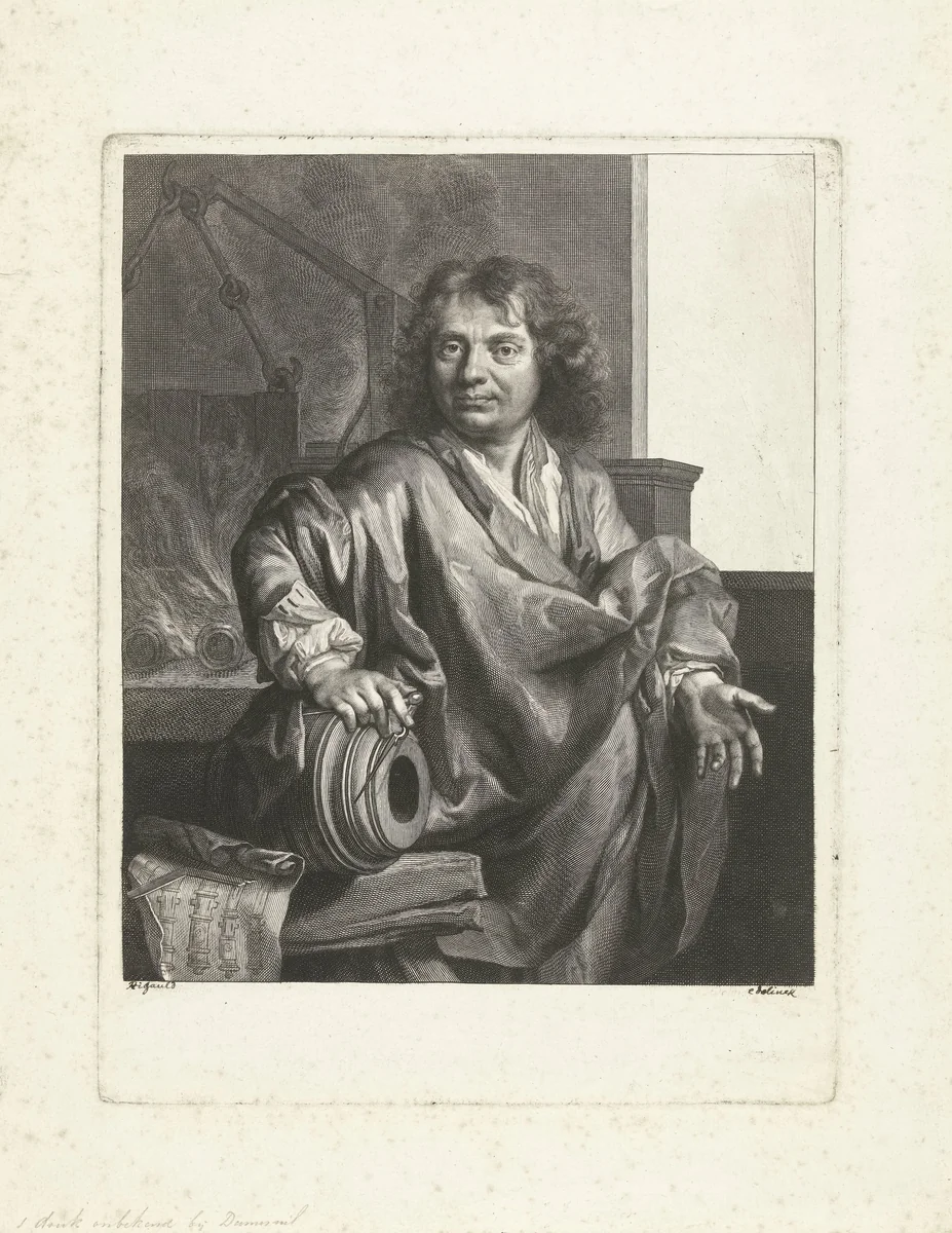 Portret van Jean-Jacques Keller by Gerard Edelinck, print, 1666-1707