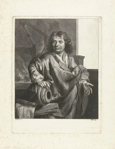 Portret van Jean-Jacques Keller by Gerard Edelinck, print, 1666-1707
