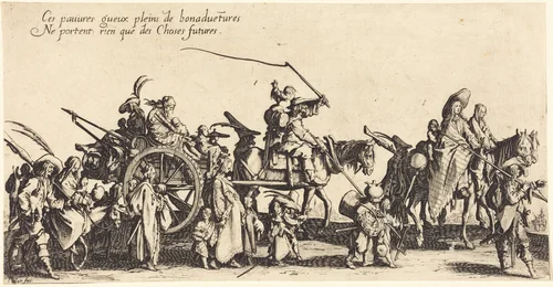 The Bohemians Marching: The Rear Guard by Jacques Callot, print, 1621